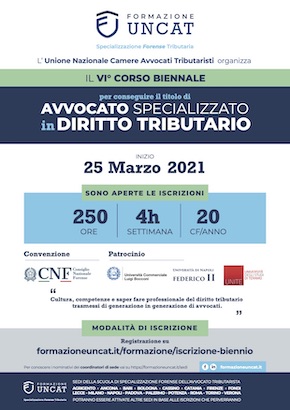 Locandina VI° corso biennale UNCAT 2021