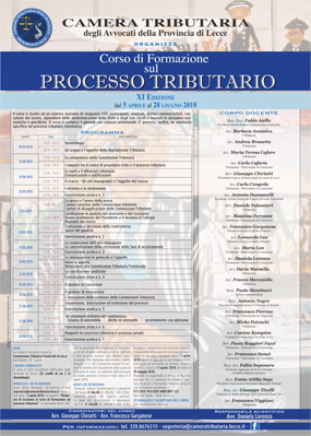 Undicesima del Corso di formazione sul processo tributario