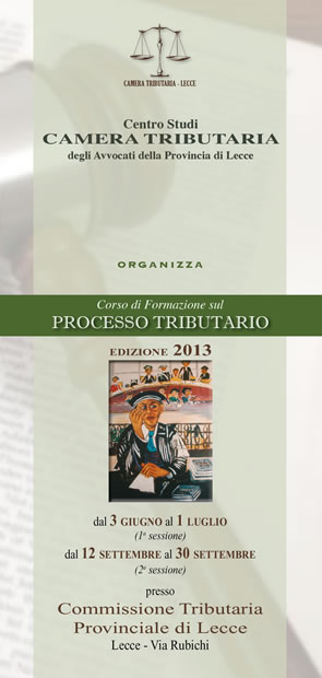 Locandina Corso di Formazione sul Processo tributario 2013